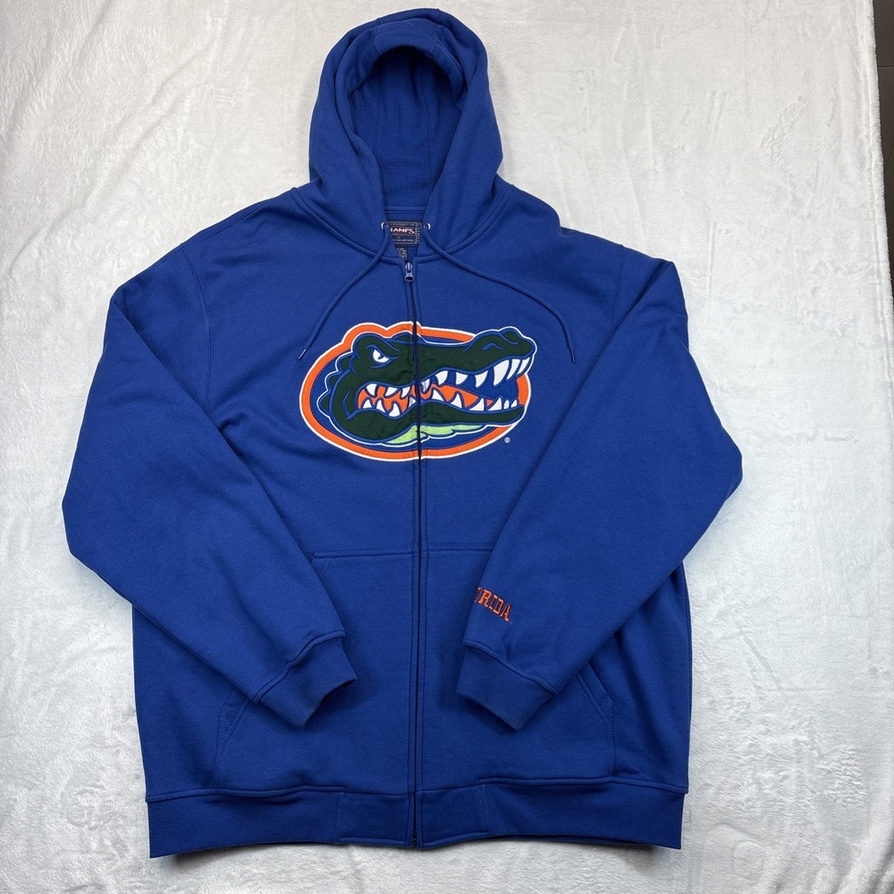 Vtg 2000s Florida Gators Full Zip Hoodie XL Thermal Lined Champs Embroidered